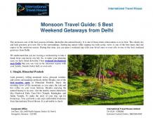 Monsoon Travel Guide: 5 Best Weekend Getaways from Delhi