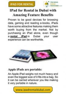 IPad For Rental In Dubai With Amazing Feature Benefits | PDF