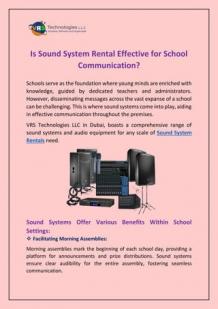 Is Sound System Rental Effective for School Communication? | PDF