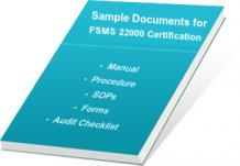  ISO 22000 Food Safety Management - Documents, Manual, Procedures