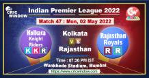 IPL 15 Kolkata vs Rajasthan live score and report 2022