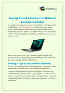 Laptop Rental Solutions for Outdoor Seminars in Dubai | PDF