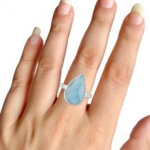 Handmade 925 Silver Larimar Jewelry With Blue Gemstone