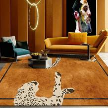 Leopard Carpet Unique Animal Print Design Orange Area Rugs - Warmly Home