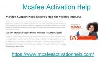 Mcafee Activation Tech Help