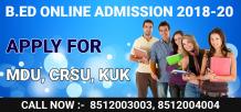 B.ed Online Admission Registration Apply Online For Mdu Kuk Crsu - B.ed Admission 2019