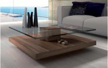 MESA PARA CENTRO DE CRISTAL Y MADERA