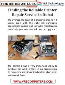 Most Reliable Printer Repair Service in Dubai