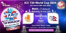 Netherlands vs Nepal ICC T20 World Cup 2024 Live - cricwindow.com 