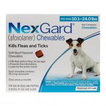Buy Nexgard Chewables for Medium Dogs 10.1-24 lbs (Blue) 28mg at Lowest Price