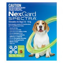  Buy Nexgard Spectra Chewables Green For Medium Dogs (7.6.15kg) - Free Shipping