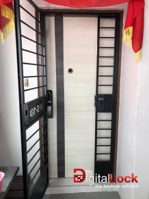 In-House Laminated HDB Main Wooden Door - Digital Lock