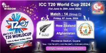 New Zealand vs Afghanistan ICC T20 World Cup 2024 Live - cricwindow.com 