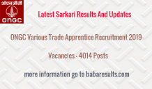 ONGC Various Trade Apprentice Recruitment 2019