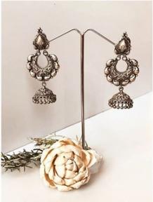 Buy silver jhumka earrings online at Chokha Haar