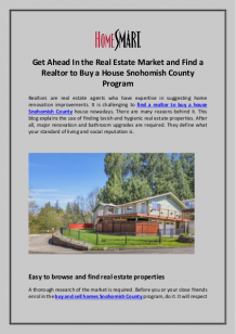 Find a Realtor to Buy a House Snohomish County