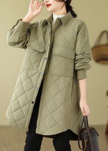 Parka verde exército aconchegante com bolsos grandes