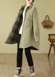 Parka vert armée confortable avec poches surdimensionnées