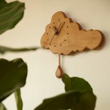 Pendulum Clock Cute Lovely Wood Cloud Shaped Wall Watches Unique Interior - Warmly Life