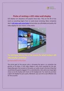 Perks of renting a LED video wall display | PDF