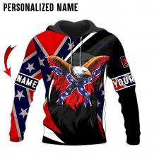 Personalized Name Rebel Flag 3D All Over Printed Clothes UKKH210401