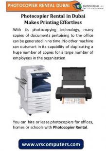 Photocopier Rental in Dubai Makes Printing Effortless
