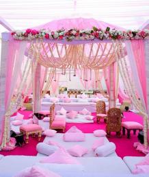 Pink and White Mandap Decor 