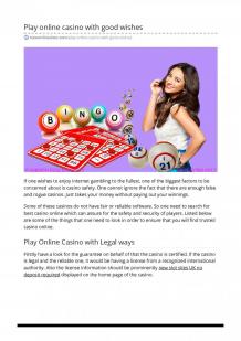 Play online casino with good wishes