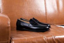 Portsmouth - Men's Black Leather Penny Loafer By Barker