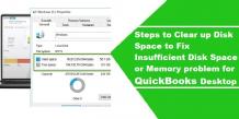QuickBooks insufficient disc space or memory issue