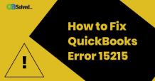 How to Fix QuickBooks Error Code 15215? - (Update) | 8558751223