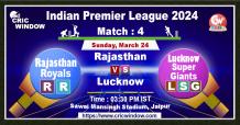 IPL Rajasthan vs Lucknow live score and Report