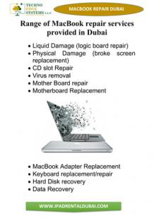 Range of MacBook Repair Services Provided in Dubai