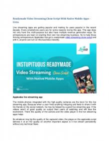 Readymade video streaming clone script with native mobile apps   livza