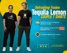 Sour & Spicy Tequila Lemon Couple T Shirts at Punjabi Adda 