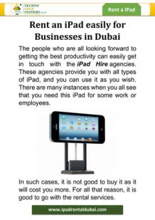 Rent an iPad easily for Businesses in Dubai