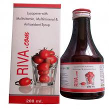 Riva.Com Syrup, Lycopene + Vitamins + Antioxidants + Minerals Zinc + Iodine Syrup - Schwitz Biotech