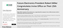 Robert Miller Recognizes Future Electronics Irvine Office for 25th Anniversary