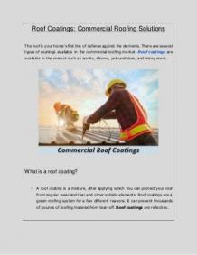 Roof Coatings: Commercial Roofing Solutions