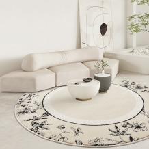 Modern Round Floral Rugs Contemporary Botanical Circle Area Carpets - Warmly Home