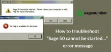 Sage 50 Cannot be Started Error