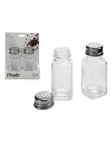 Salt and pepper set Vivalto Metal Glass Crystal (2 Pieces)Vivalto 30% Discount