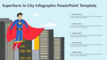 Superhero In City Infographic PowerPoint Template | PPT Template