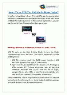 Smart TV vs LED TV Which is the Better Option?