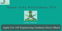 Indian Army Jobs Online Application For 189 Engineering Graduate