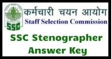 SSC Stenographer Answer Key 2018