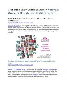 PPT - Test Tube Baby Centre in Ajmer Narayani Women’s Hospital and Fertility Center PowerPoint Presentation - ID:8078372