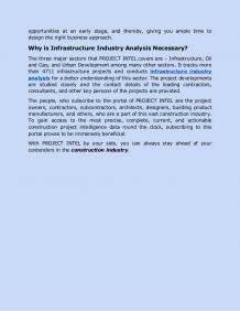 The Need for Infrastructure Industry Analysis