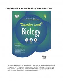 Together with ICSE Biology Study Material for Class 9