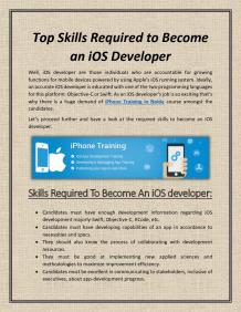 Top Skills Required to Become an iOS Developer